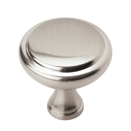Amerock Amerock E Trad Round Cabinet Knob 1-1/4 in. D Satin Nickel 6 pk 6PK37340G10